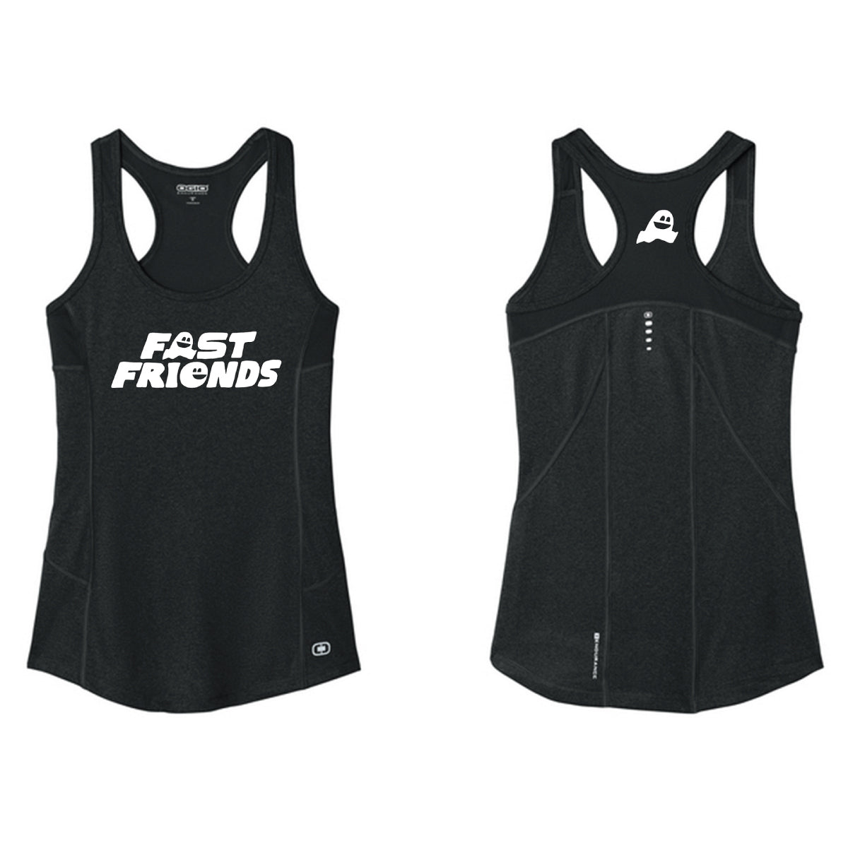 fast friends racerback - logo - black