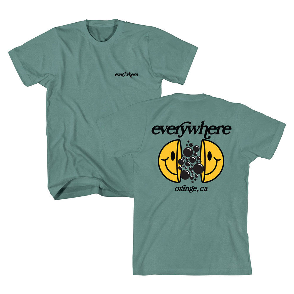 t-shirt - "bubble smiles oc" - atlantic green