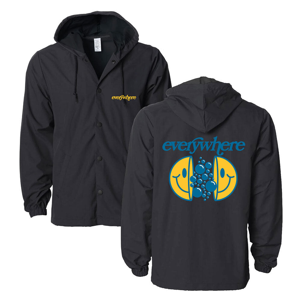 hooded windbreaker - bubble smiles
